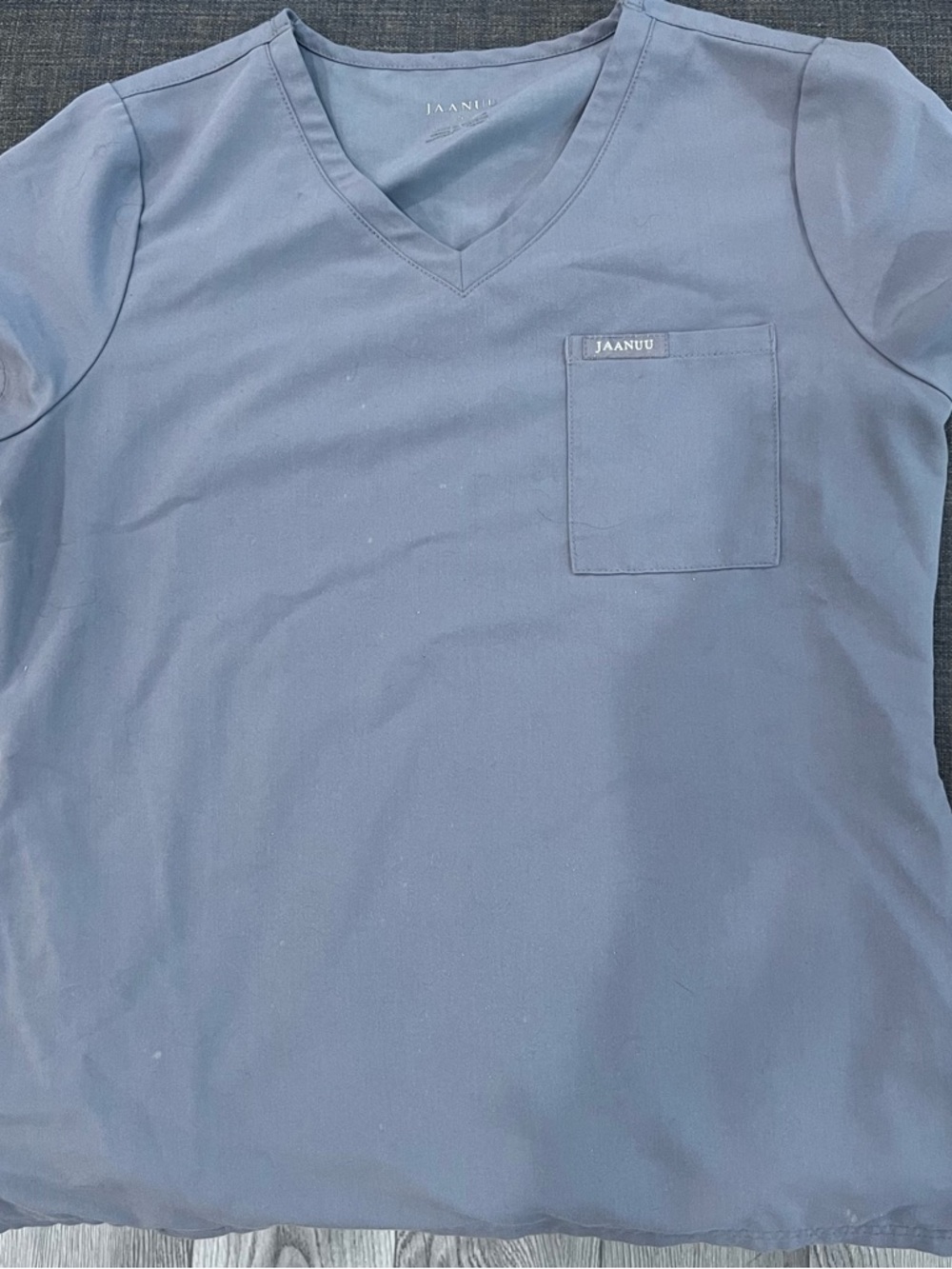 Jaanuu Light Grey V-Neck Scrub Top